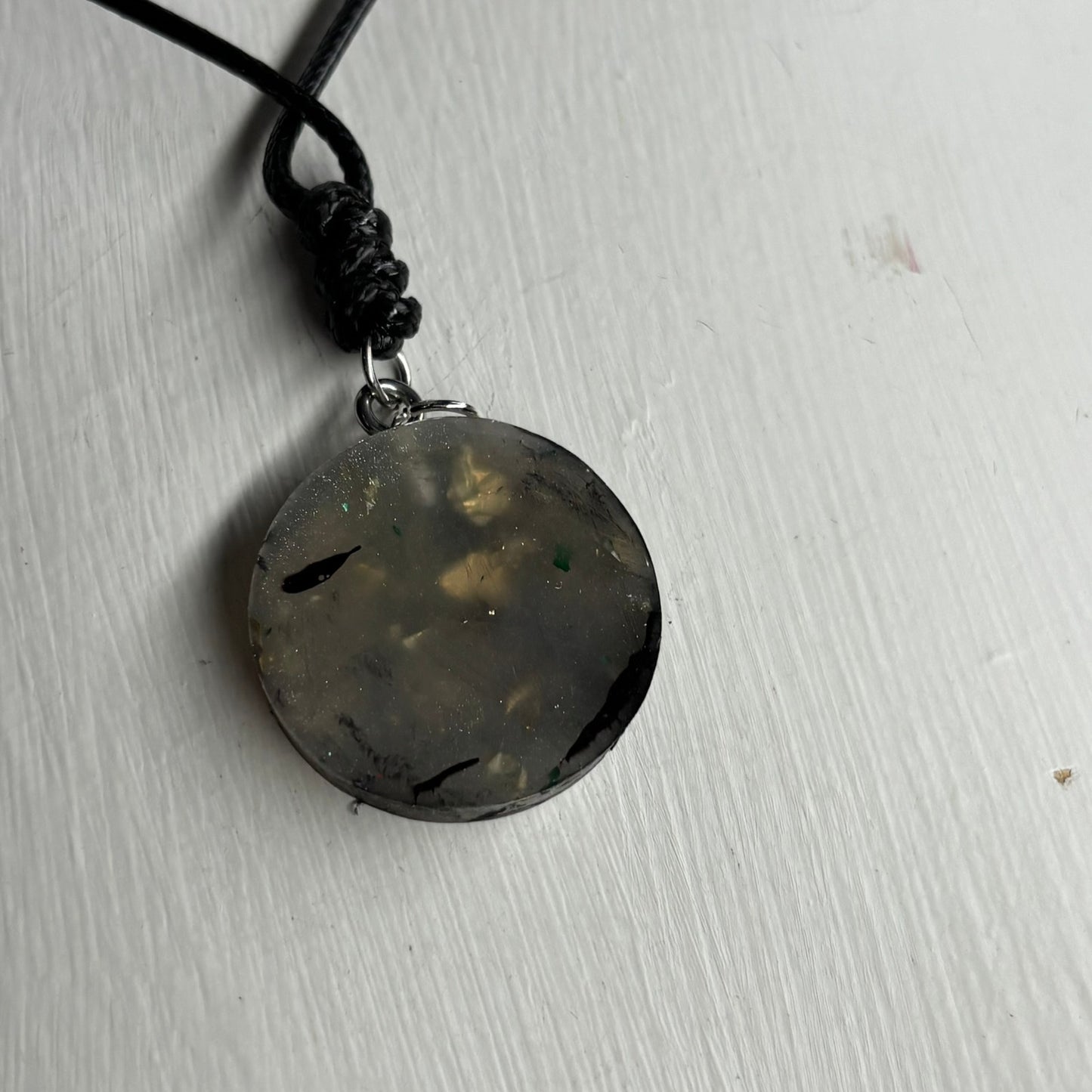 Dark Castle Gray Pawn - Handmade Resin Chess Necklace