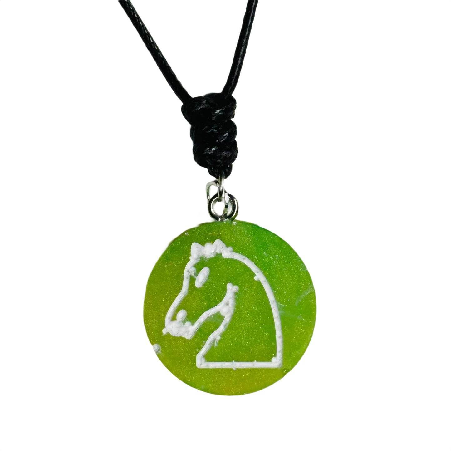 Green Knight - Handmade Resin Chess Necklace