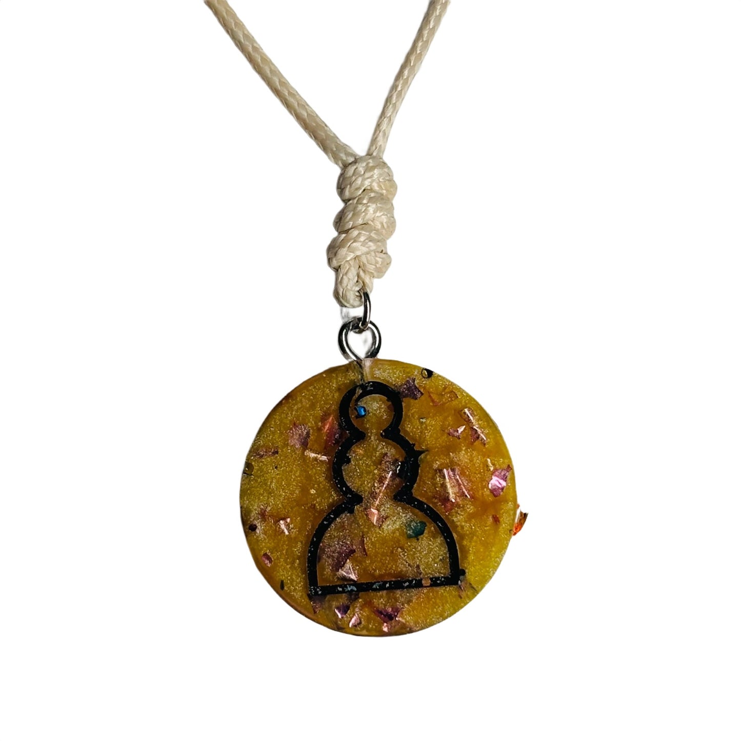 Royal Yellow Pawn - Handmade Resin Chess Necklace