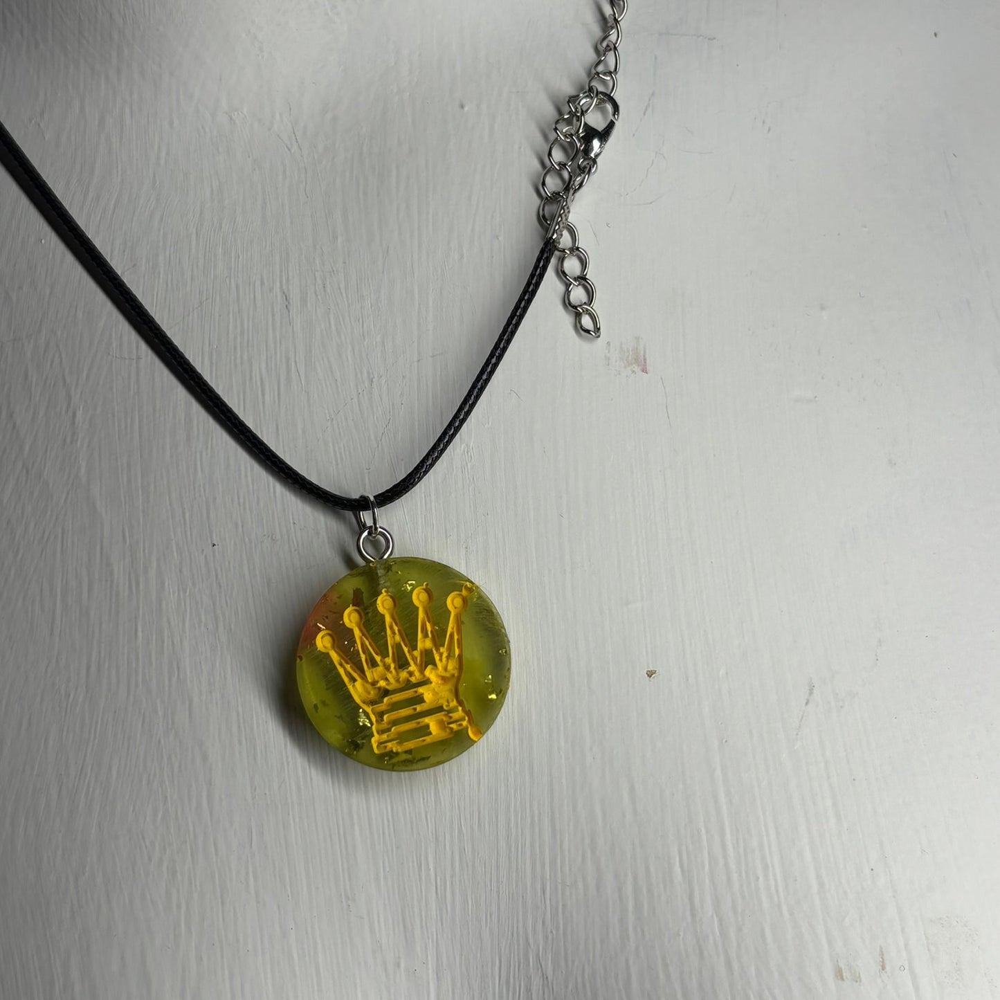 Queens Yellow Royalty - Handmade Resin Chess Necklace