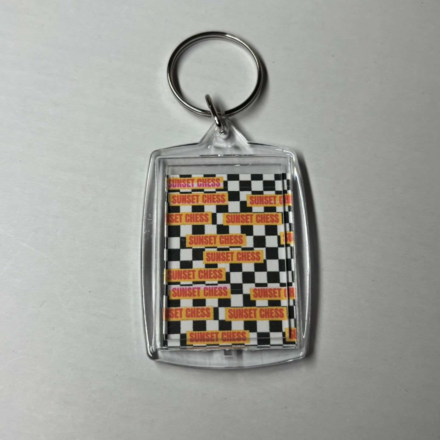 Mouse Attack - Sunset Chess Photo Keychain