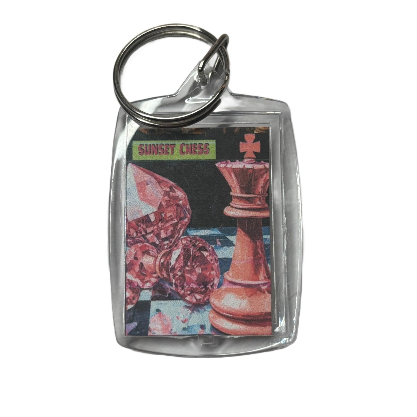 Pink Crystal - Chess  Photo Keychain