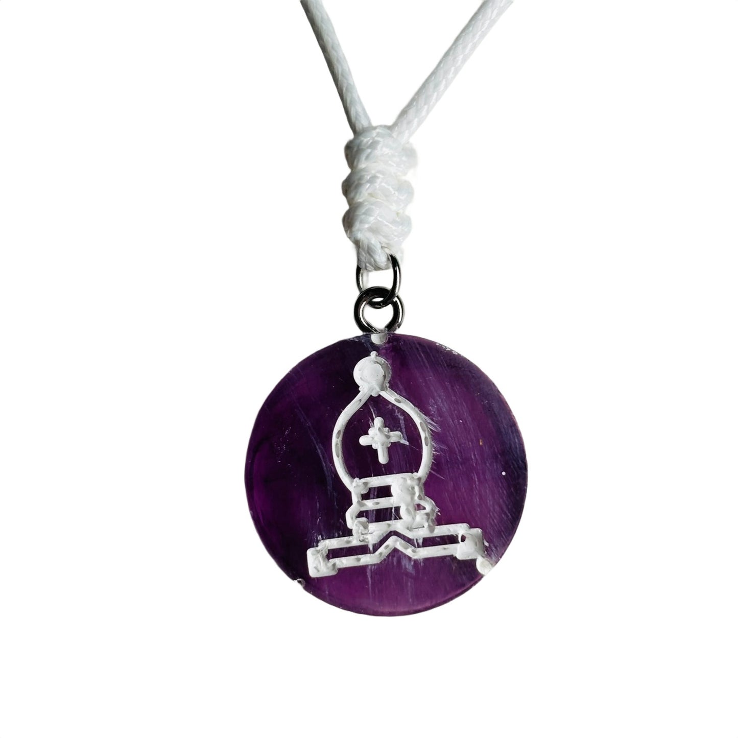 Purple Bishop - Handmade Resin Chess Necklace