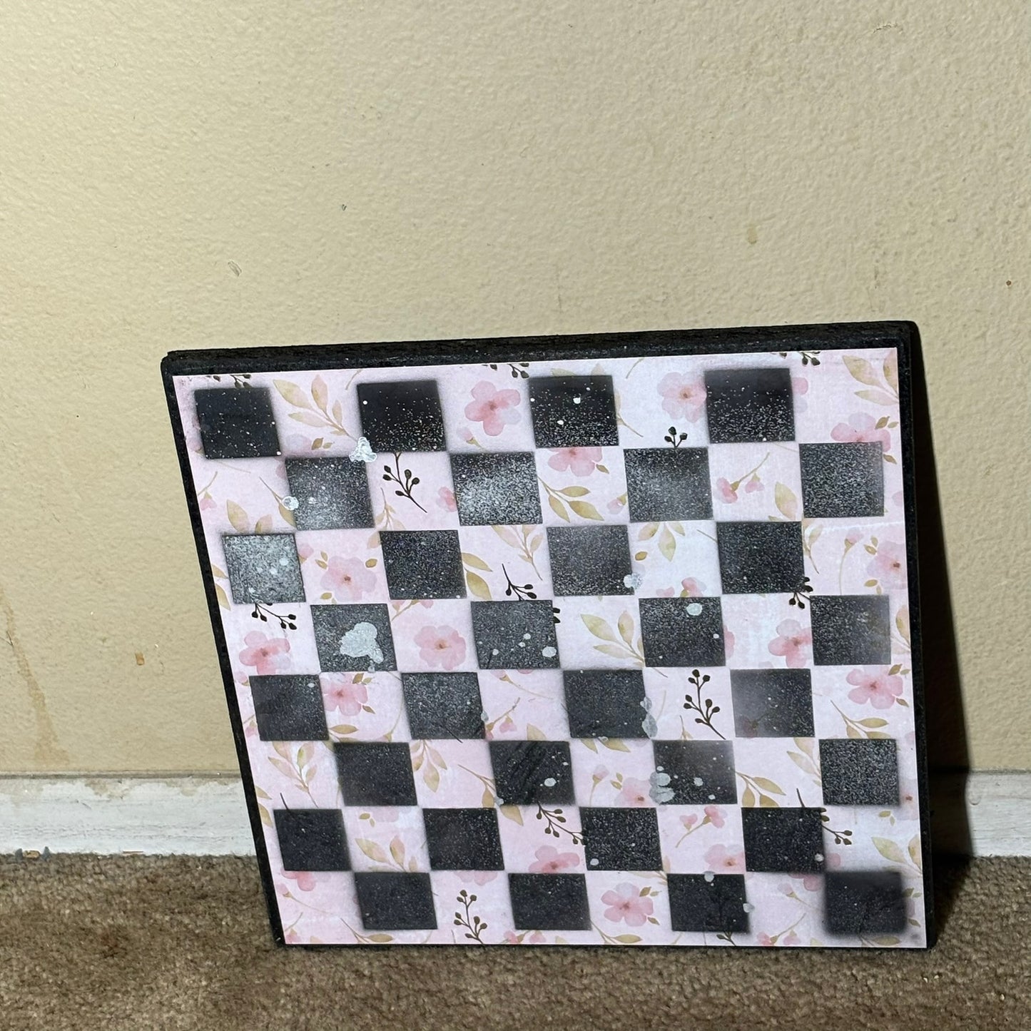 Light Pink Garden - Scrapbook Chess Board