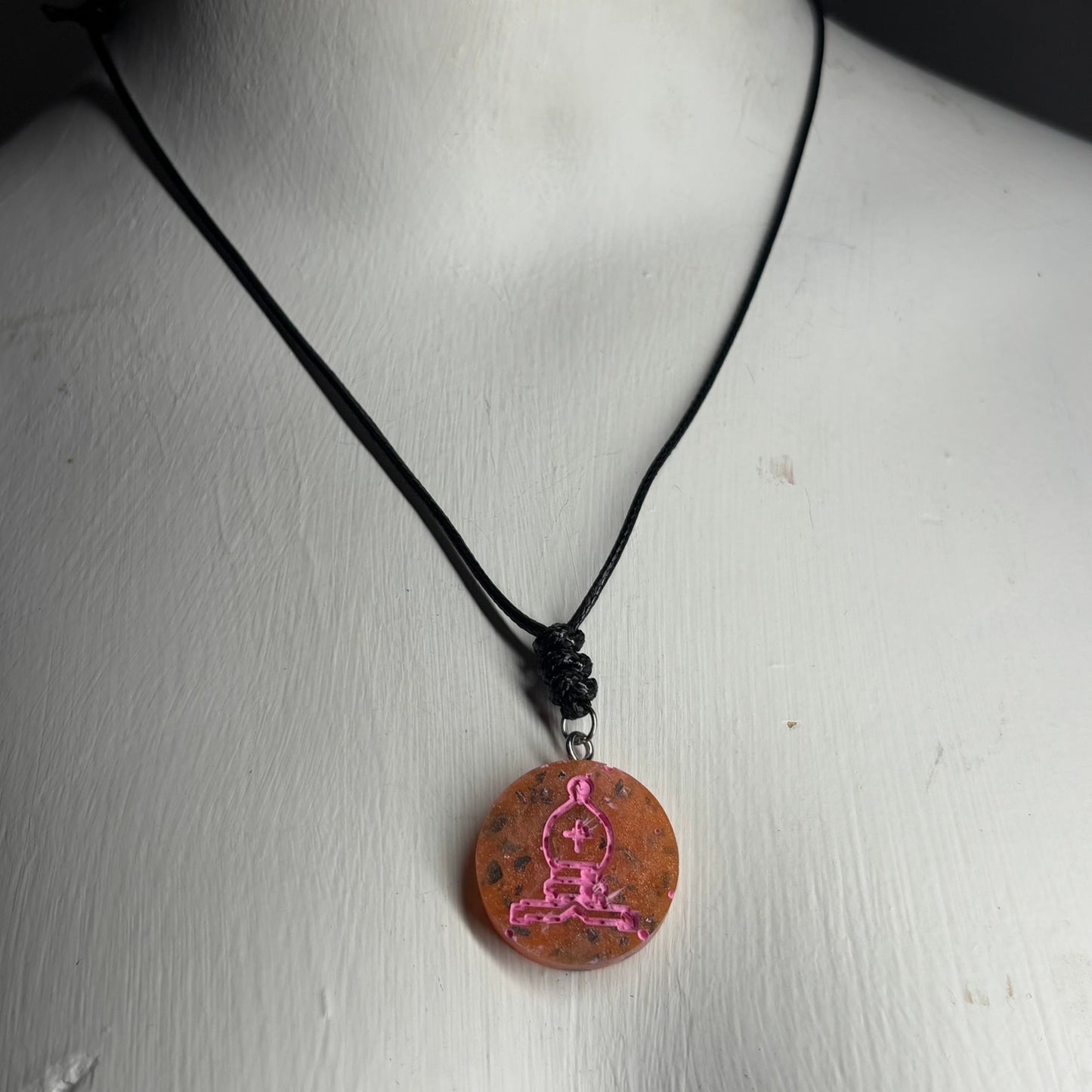 Pint Print Bishop - Handmade Resin Chess Necklace