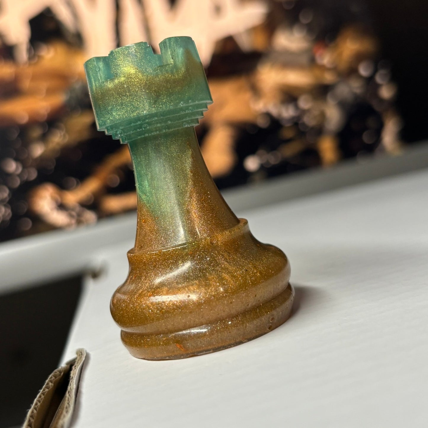 Classic Mixed Rook - Handmade Resin Keychain - Large Edition