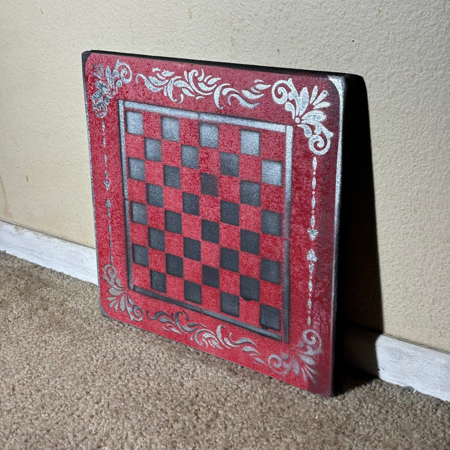 Red Stealth - Painted Chess Board
