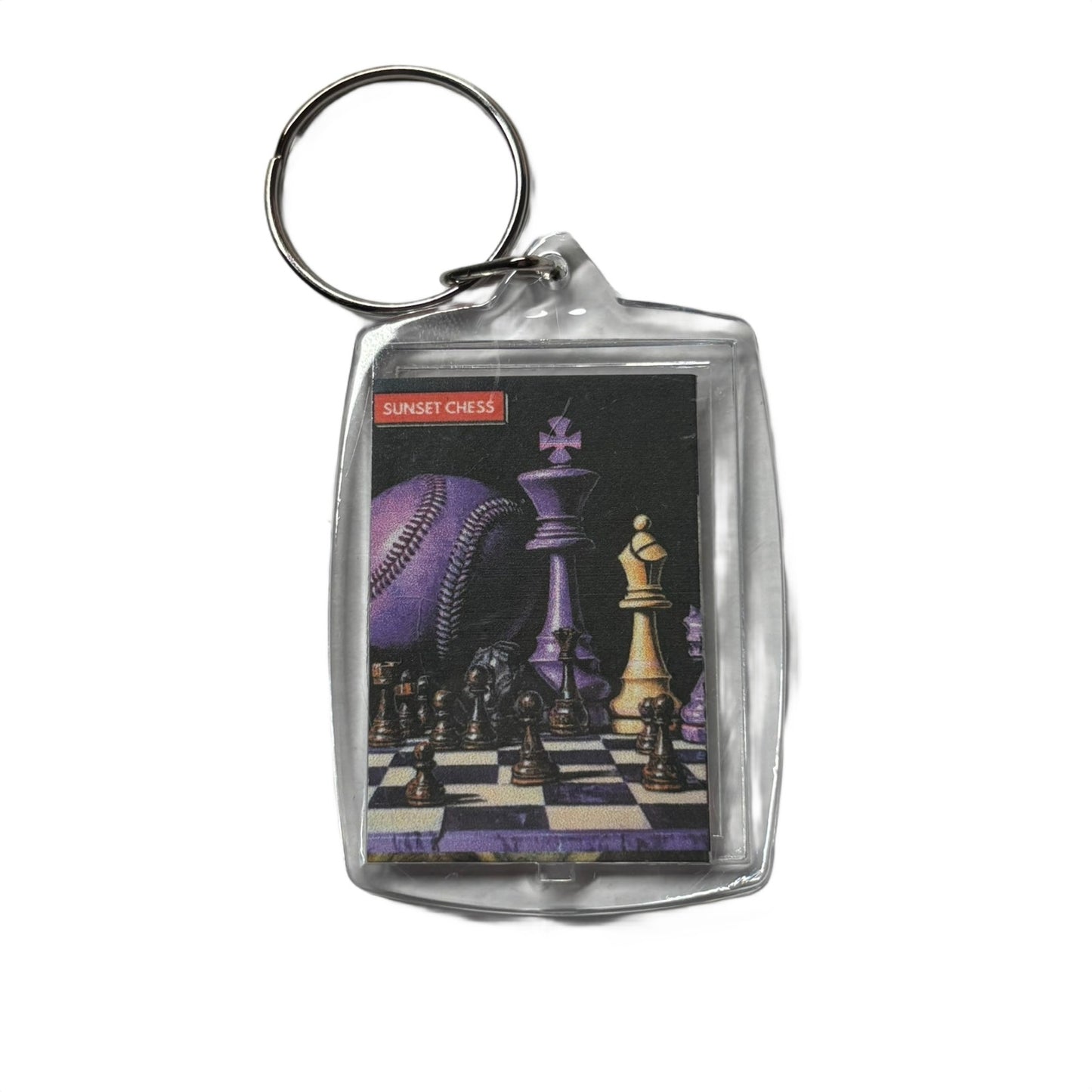 Purple Baseball - Chess  Photo Keychain