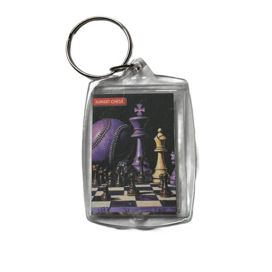 Purple Baseball - Chess  Photo Keychain