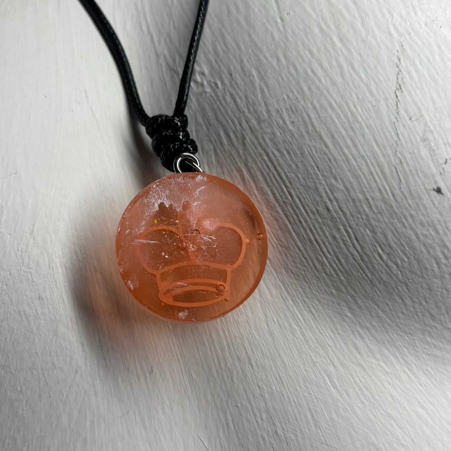 Orange King - Handmade Resin Chess Necklace