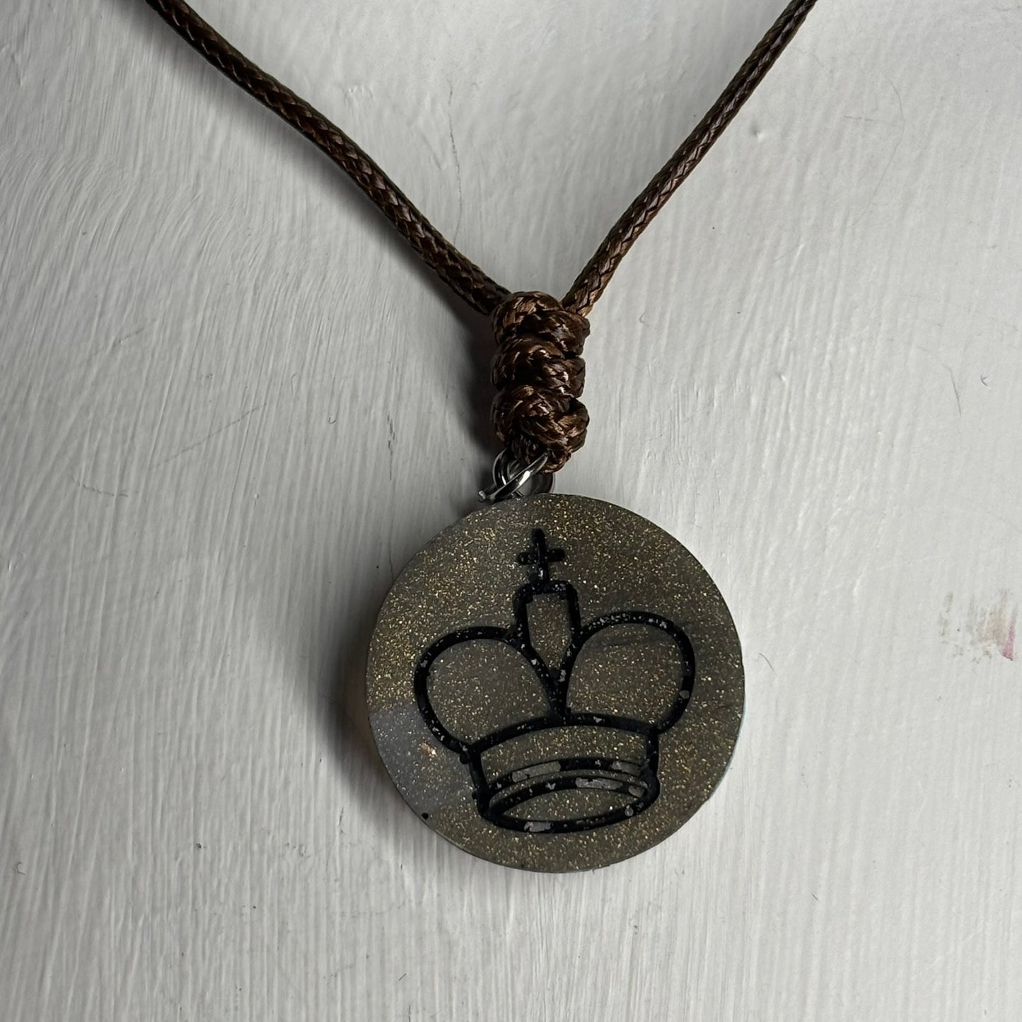 Royal Green King - Handmade Resin Chess Necklace