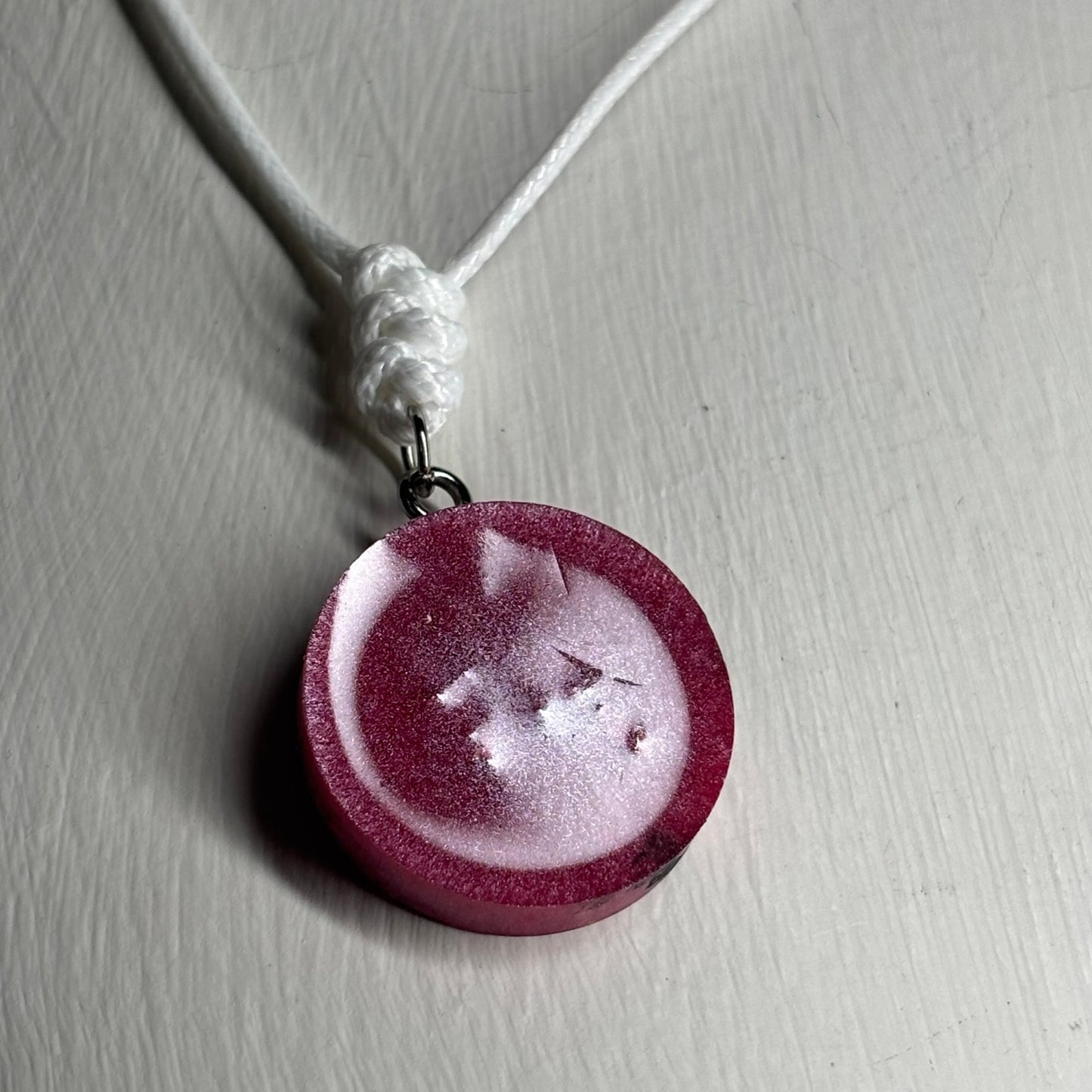 Simple Pink Knight - Handmade Resin Chess Necklace