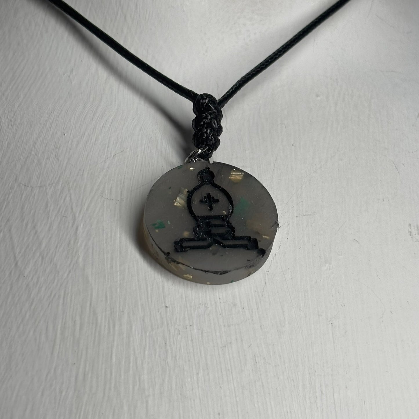 Silver Bishop - Handmade Resin Chess Necklace