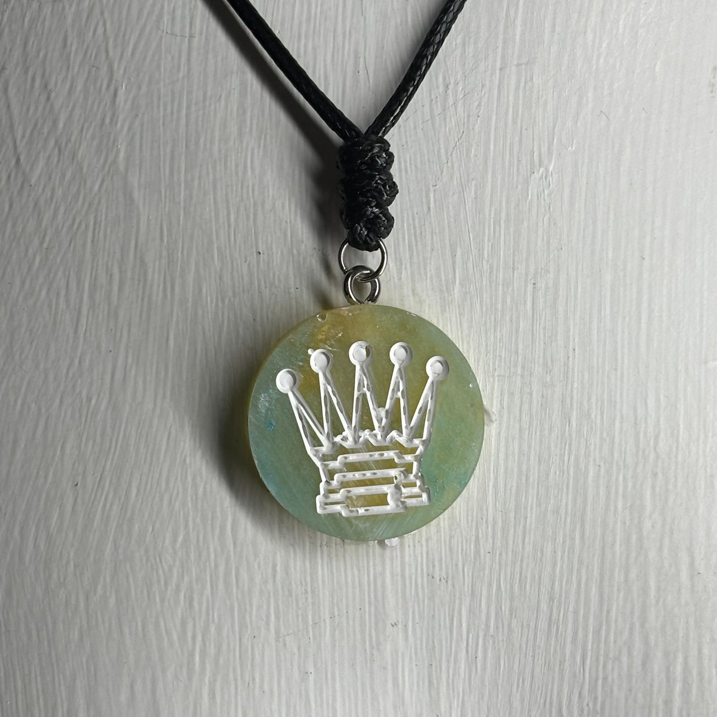 Tropics Green Queen - Handmade Resin Chess Necklace