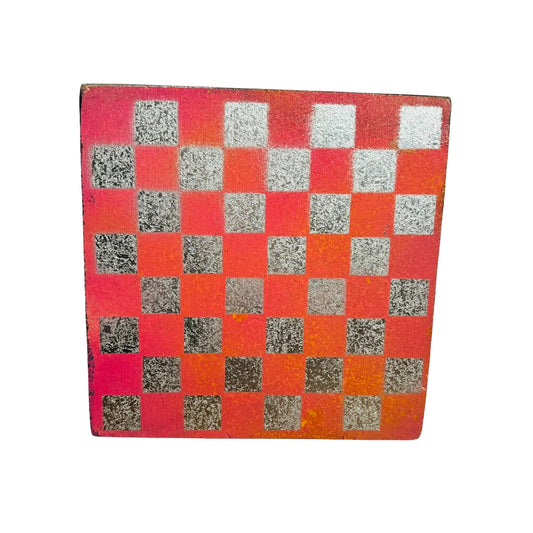 Red Orange Chrome Hue - Painted Double Sided Chess Board