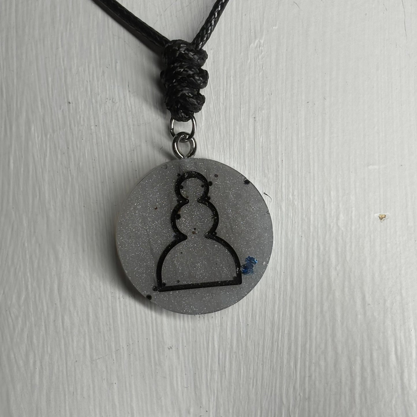 Silver Pawn - Handmade Resin Chess Necklace
