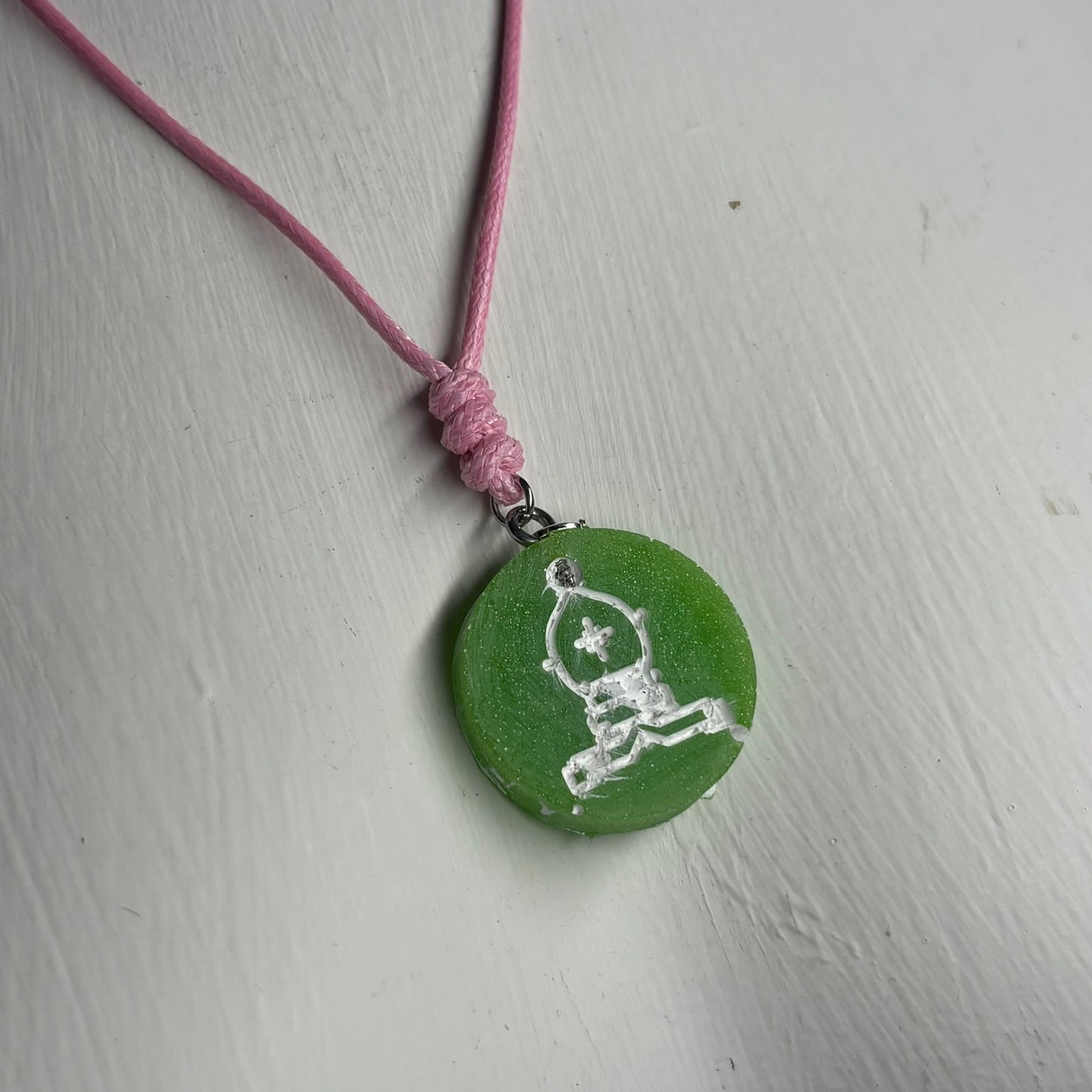 Green Bishop - Handmade Resin Chess Necklace