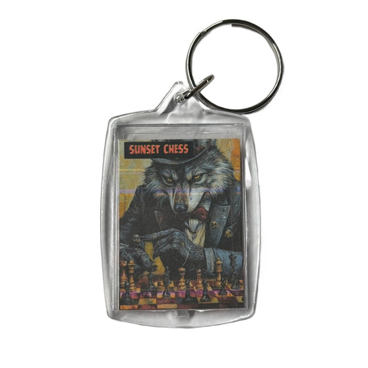 Angered Wolf - Chess  Photo Keychain