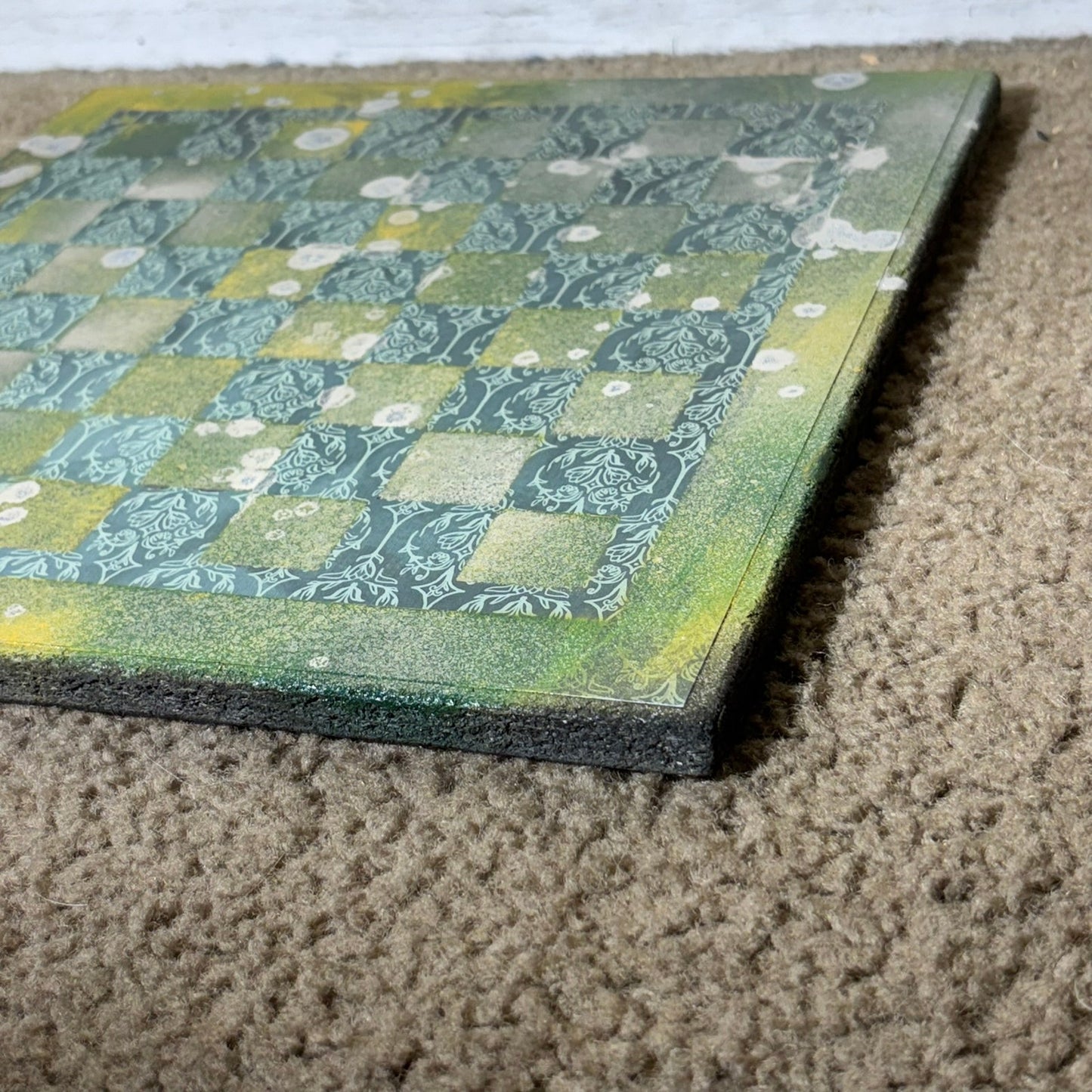 Green Yellow Mix - Scrapbook Chess Board