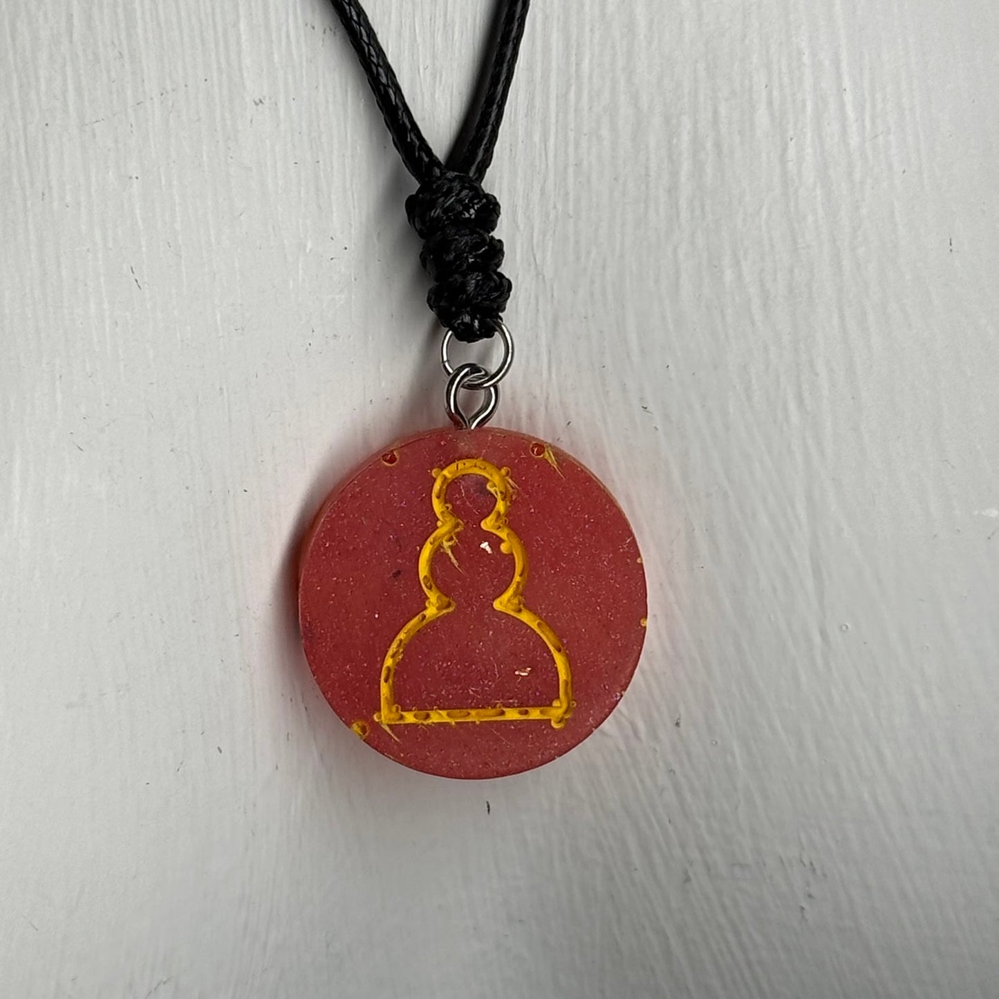 Red Pawn - Handmade Resin Chess Necklace
