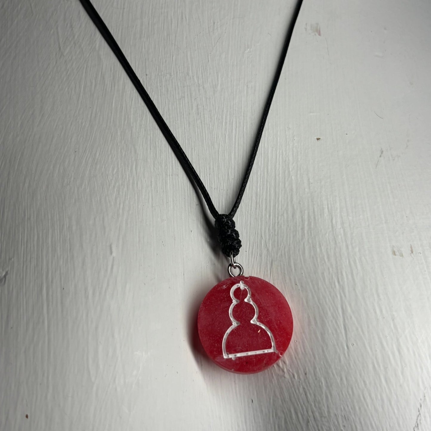 Red Pawn - Handmade Resin Chess Necklace