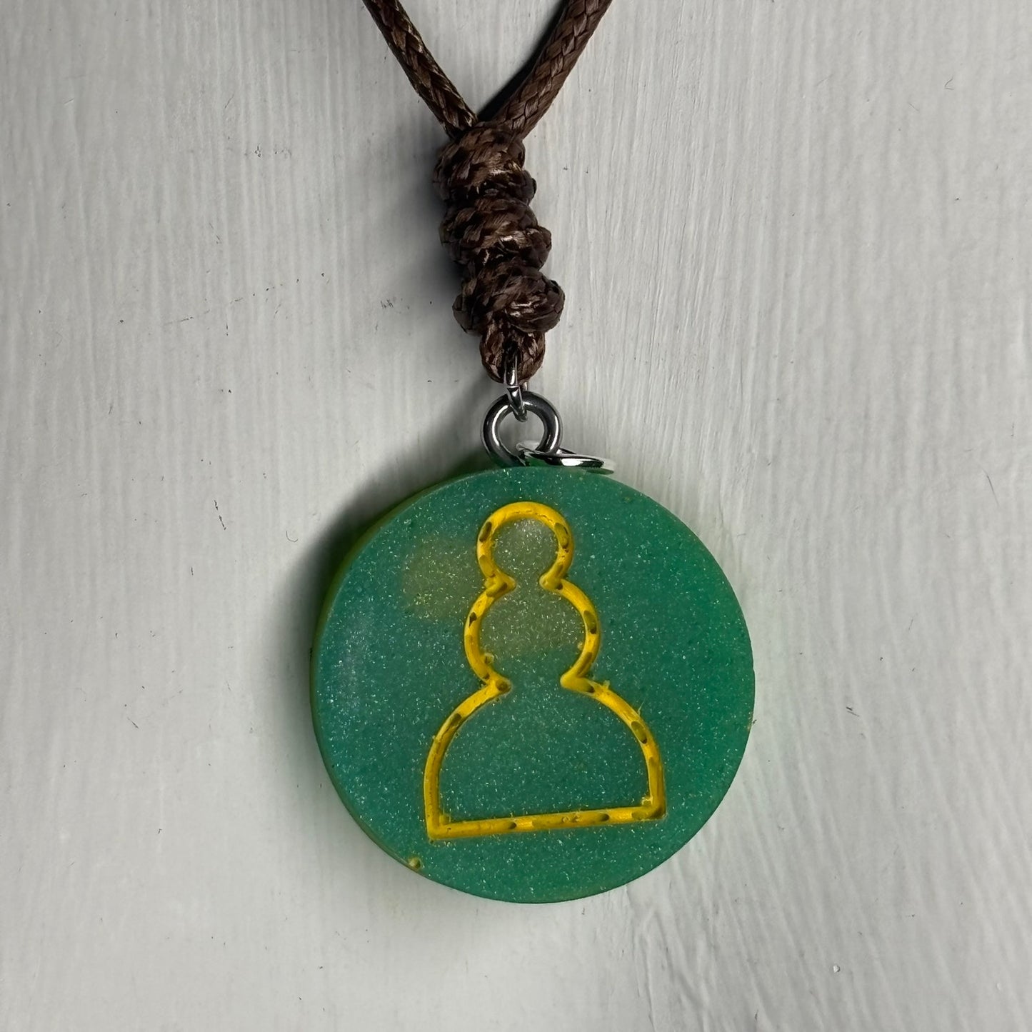 Green Pawn - Handmade Resin Chess Necklace