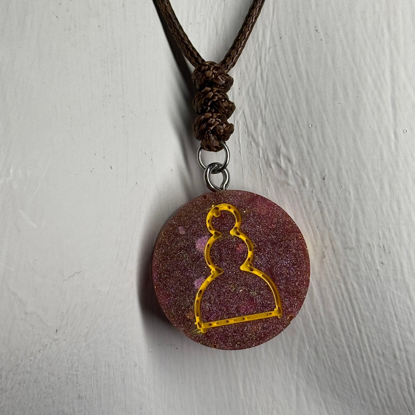 Lava Red Pawn - Handmade Resin Chess Necklace