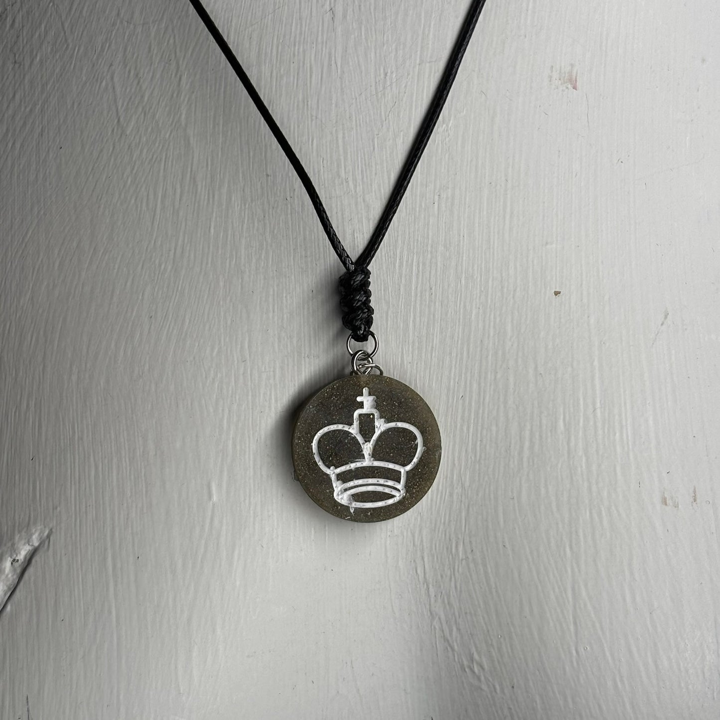 Dark Green King - Handmade Resin Chess Necklace