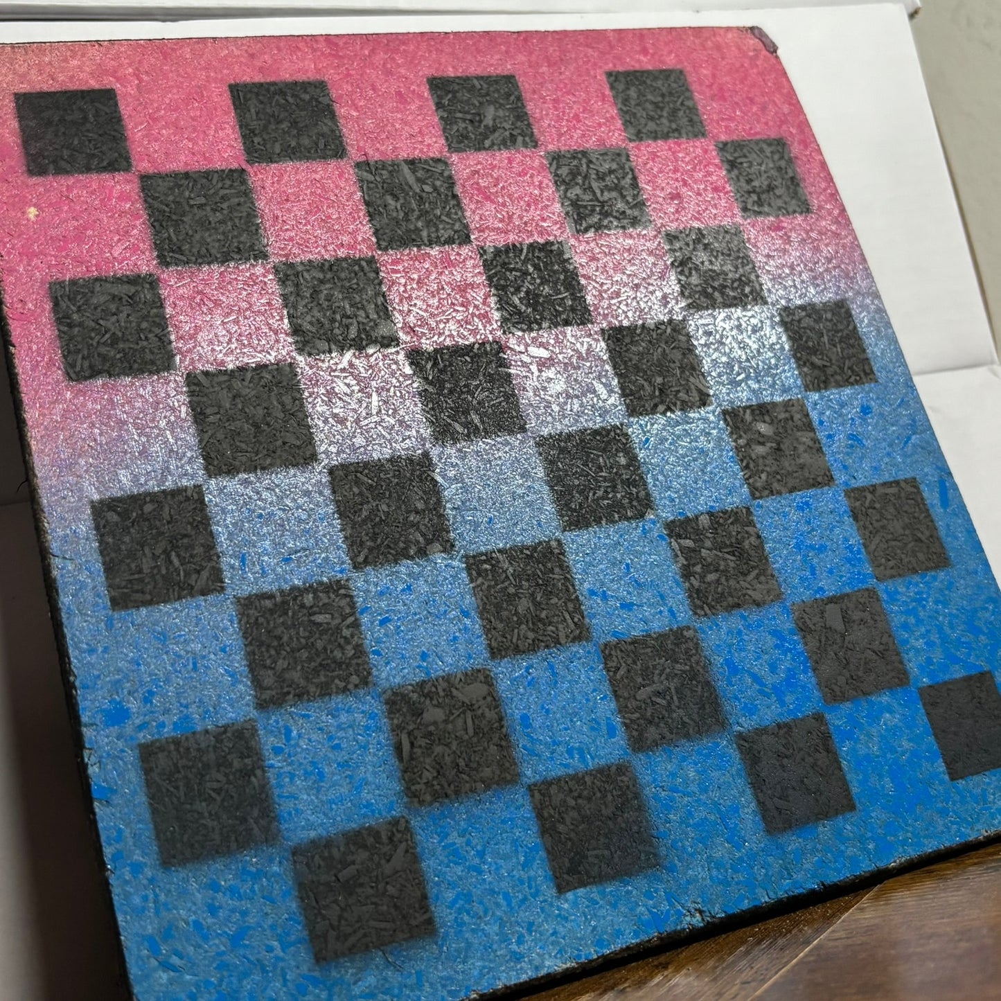 Pink & Blue - Painted Double Sided Chess Board