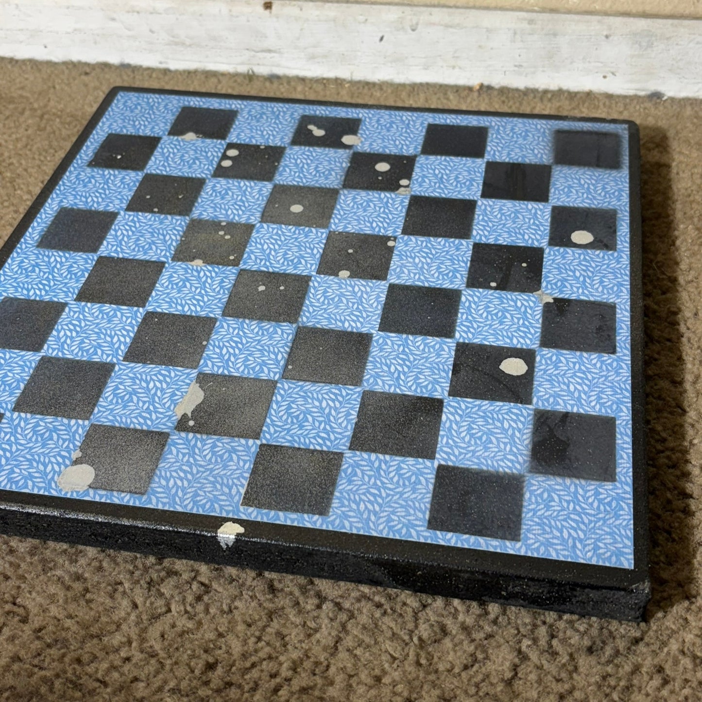 Simple Blue - Scrapbook Chess Board