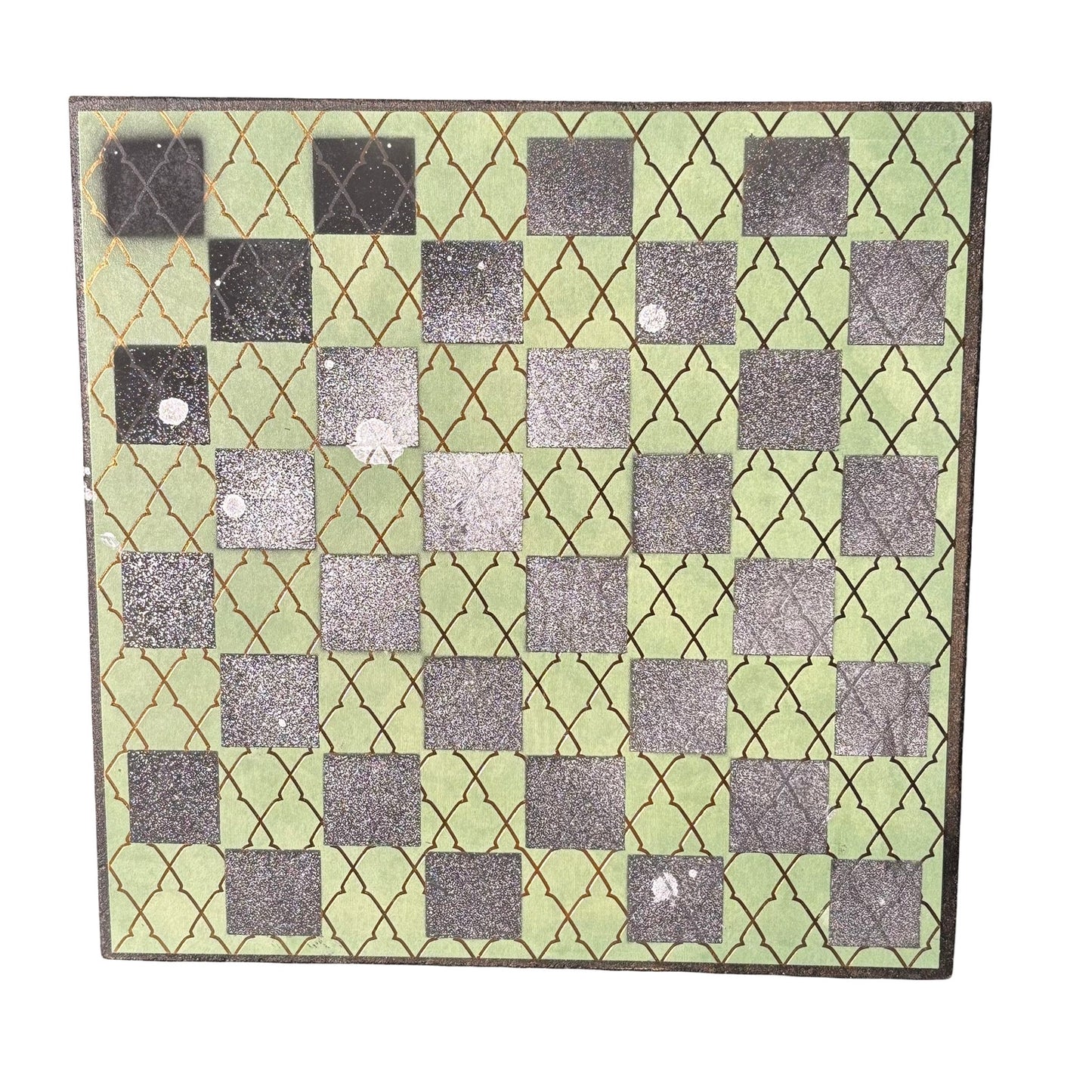 Vintage Green - Scrapbook Chess Board