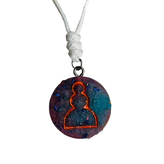 Miami Colored Pawn - Handmade Resin Chess Necklace