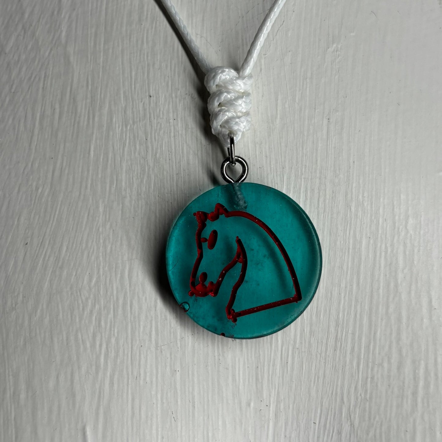 Translucent Knight - Handmade Resin Chess Necklace