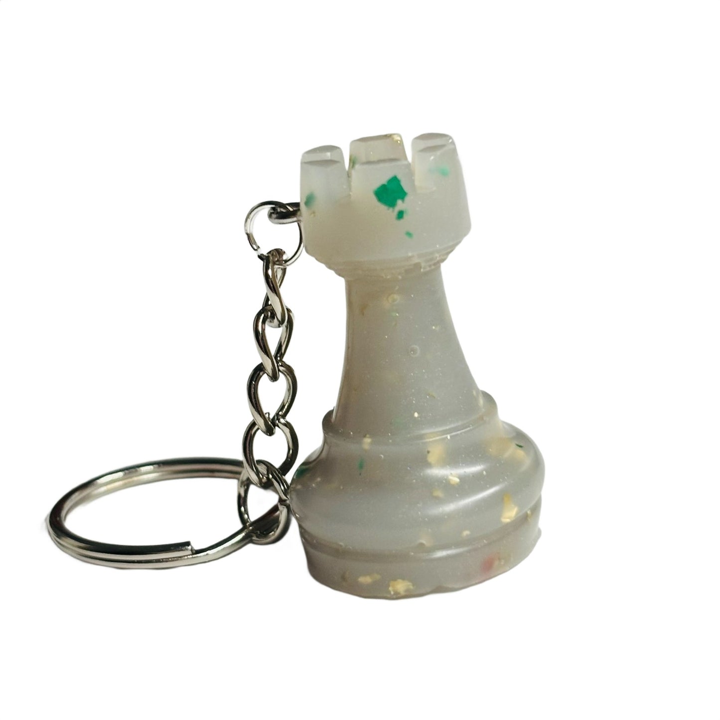 Crystal White Rook - Handmade Resin Keychain