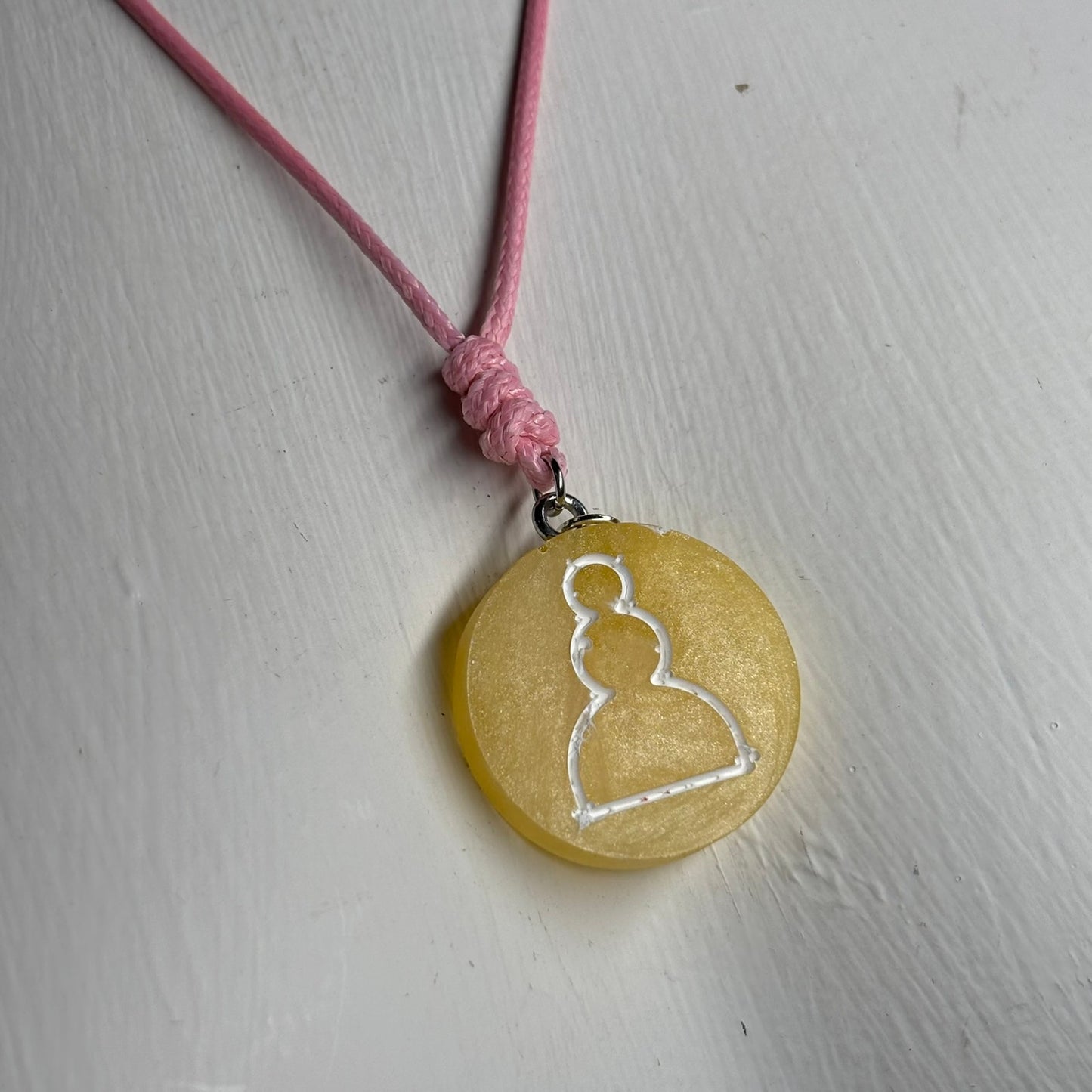 Yellow Sunshine Pawn - Handmade Resin Chess Necklace