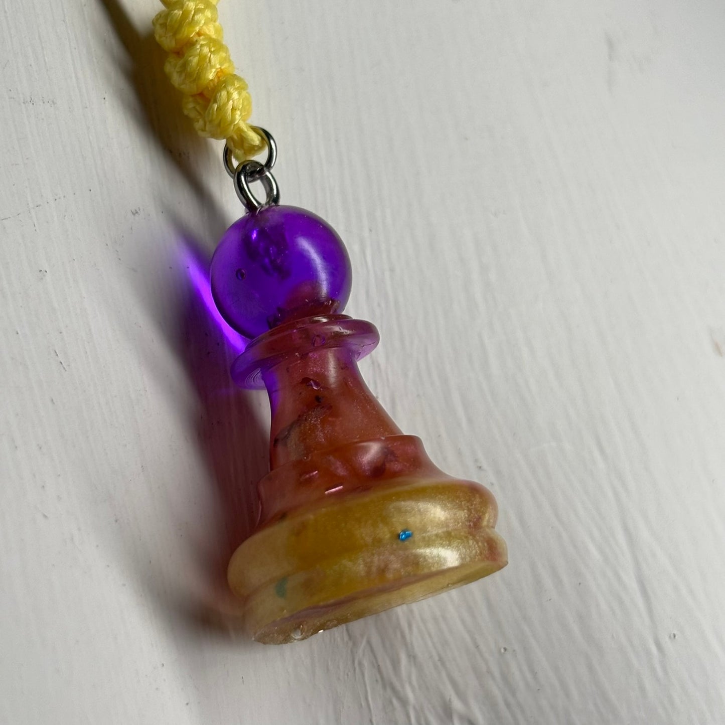 Purple Royalty Pawn - Handmade Resin Chess Necklace