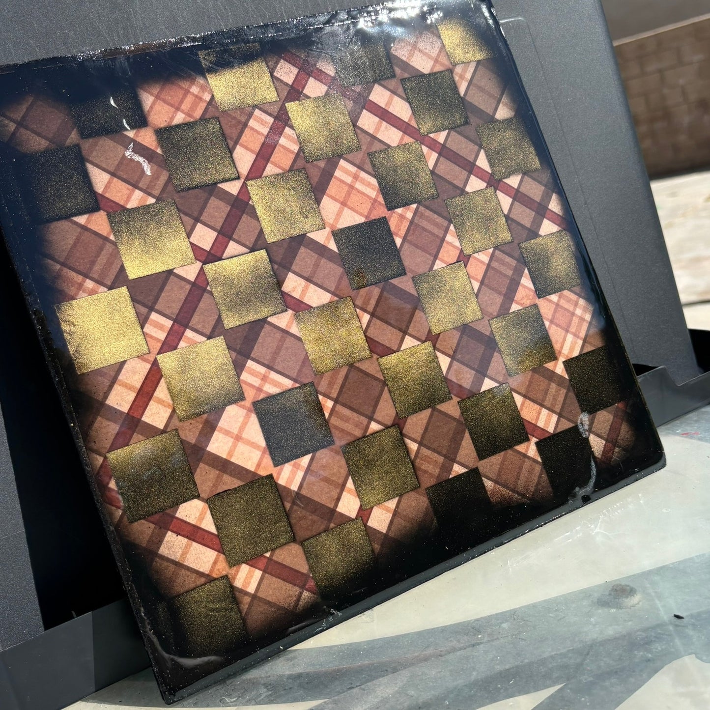 Vintage Brown - Resin Coated Chess Board