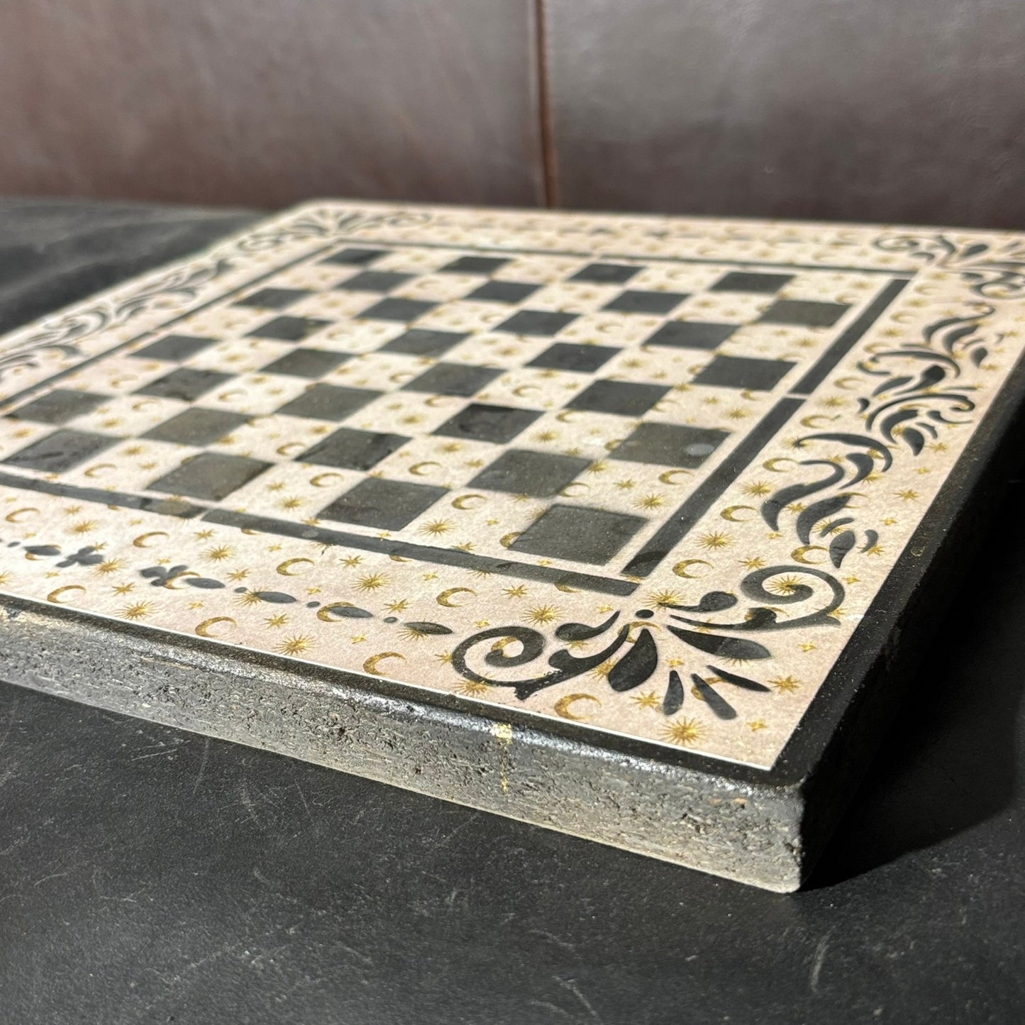 Cream Moons - Scrapbook Chess Board