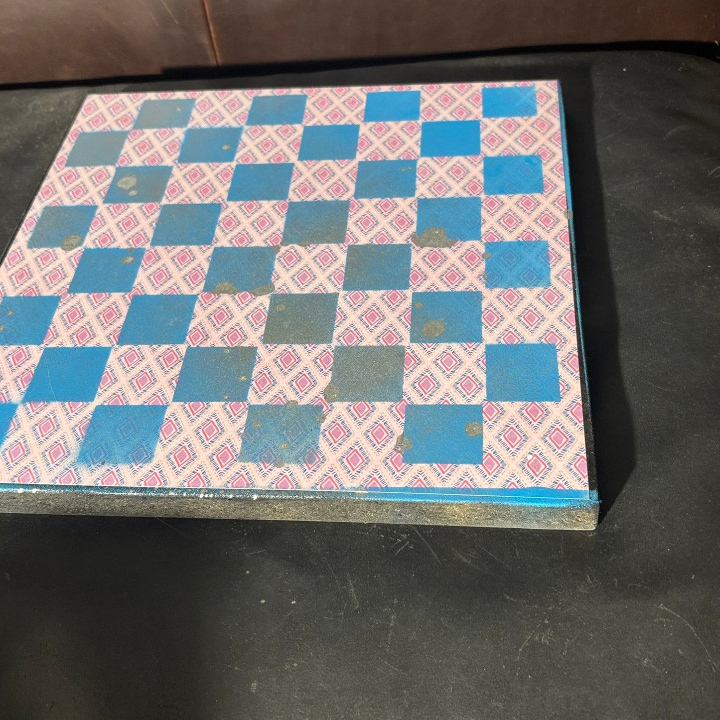 Pink & Blue - Scrapbook Chess Board