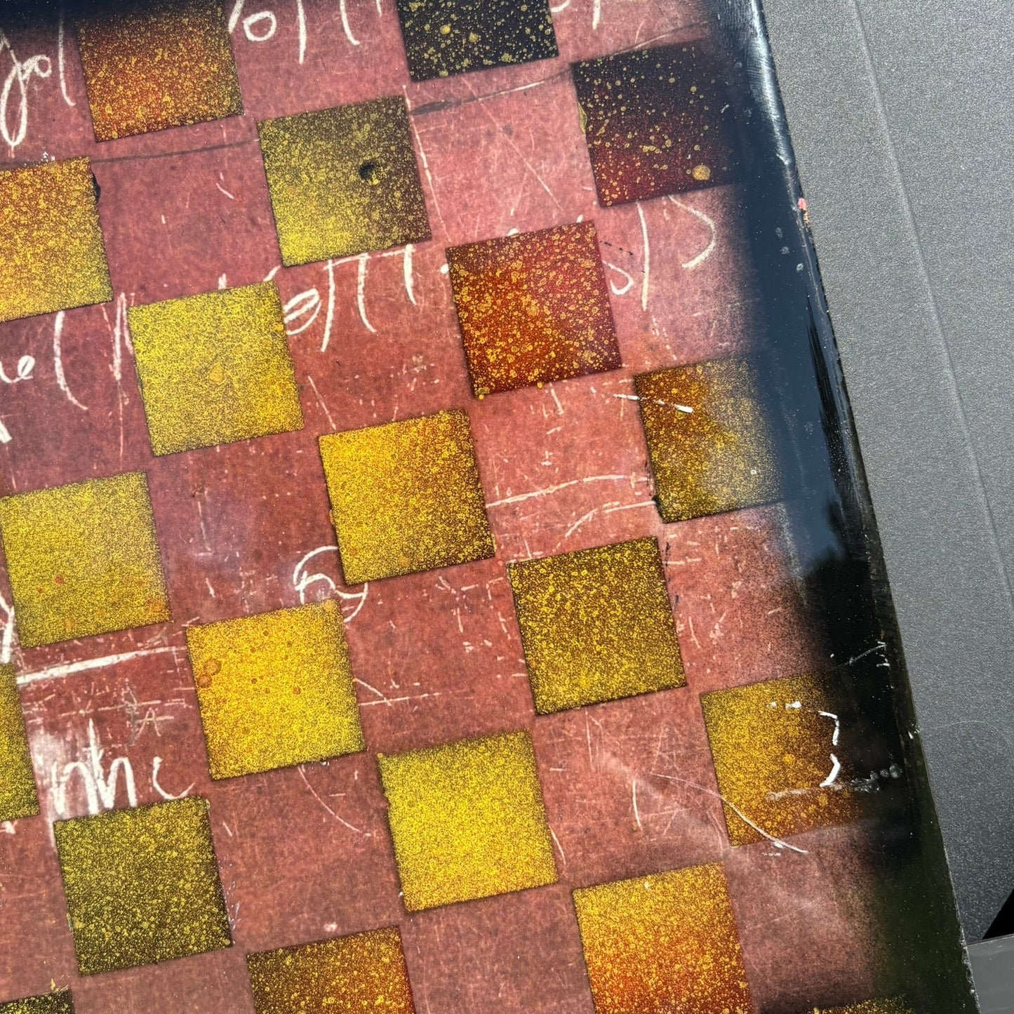 Burgundy Rust - Resin Coated Chess Board