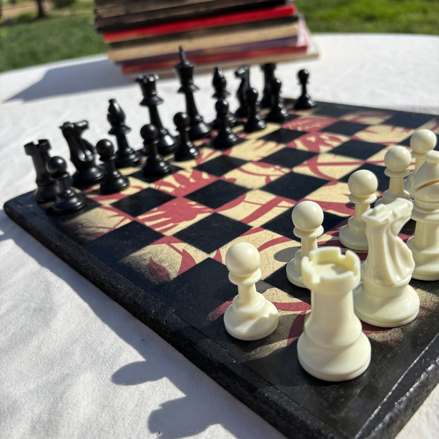Classic Flower Pattern - Scrapbook Chess Set