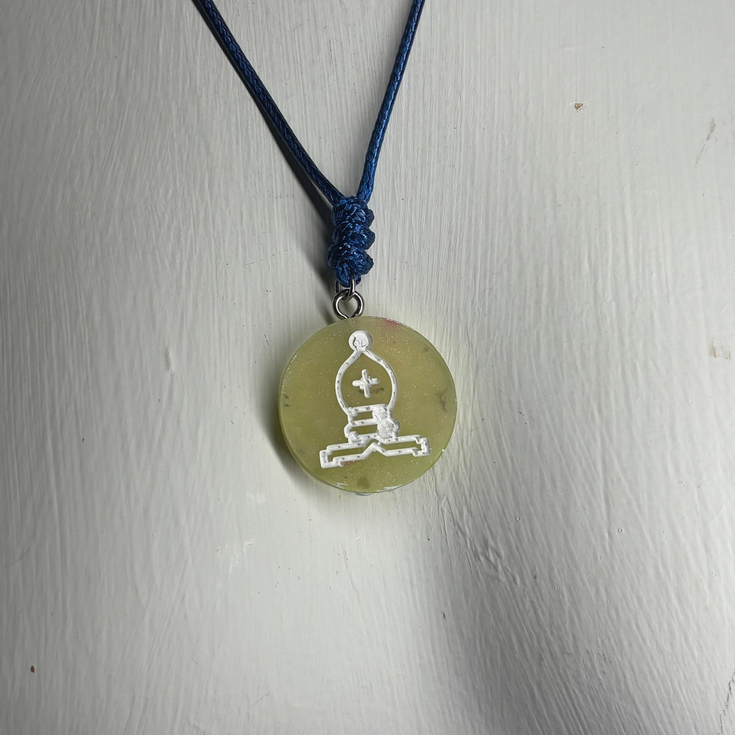 Yellow Bishop - Handmade Resin Chess Necklace