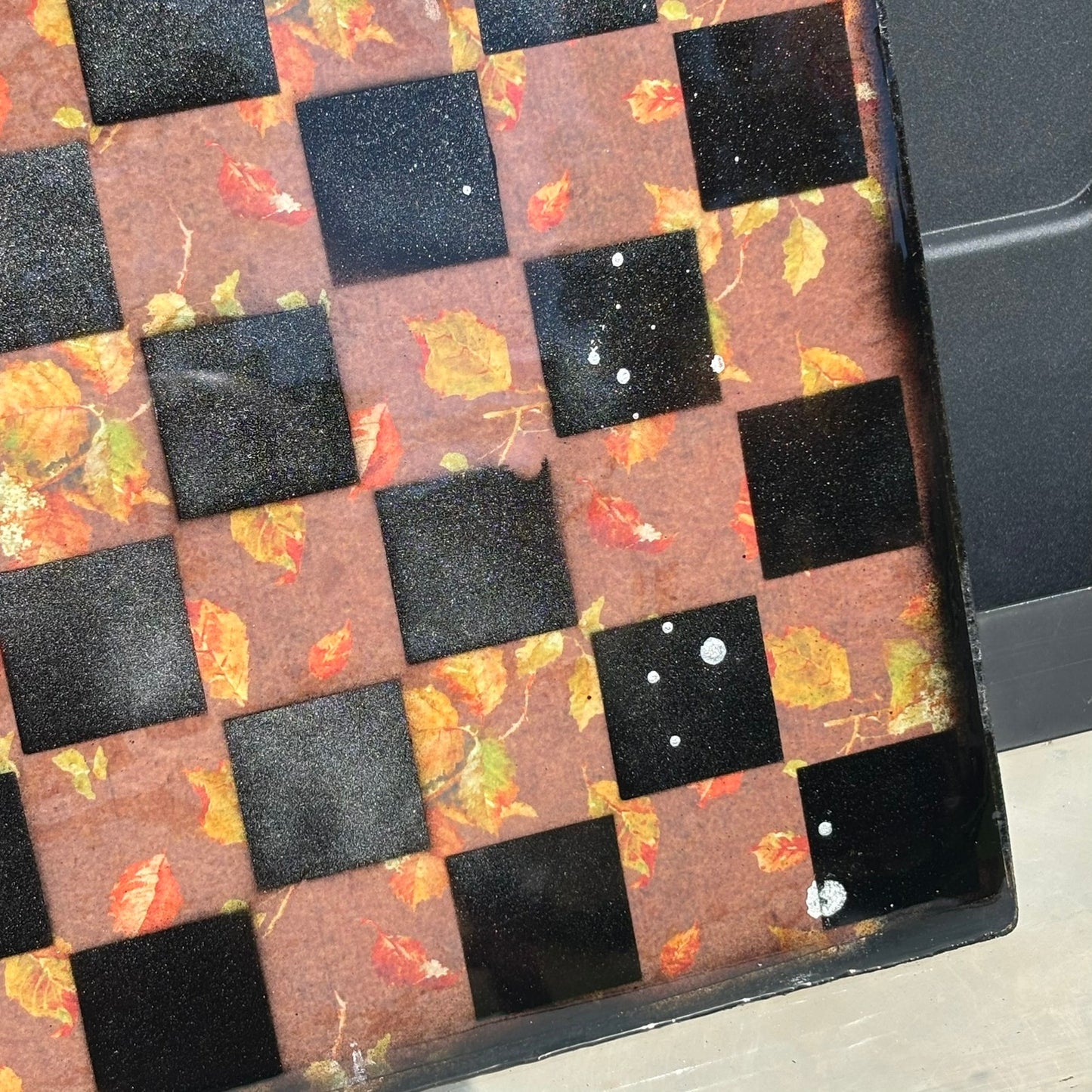 Autumn Leaves - Resin Coated Chess Board