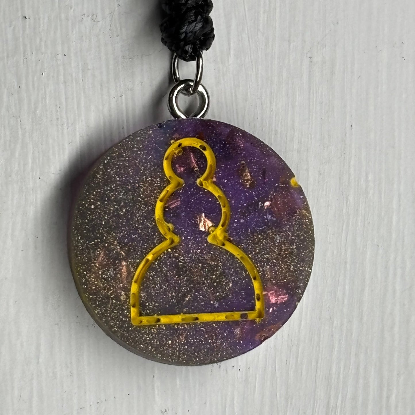 Purple Crystal Pawn - Handmade Resin Chess Necklace