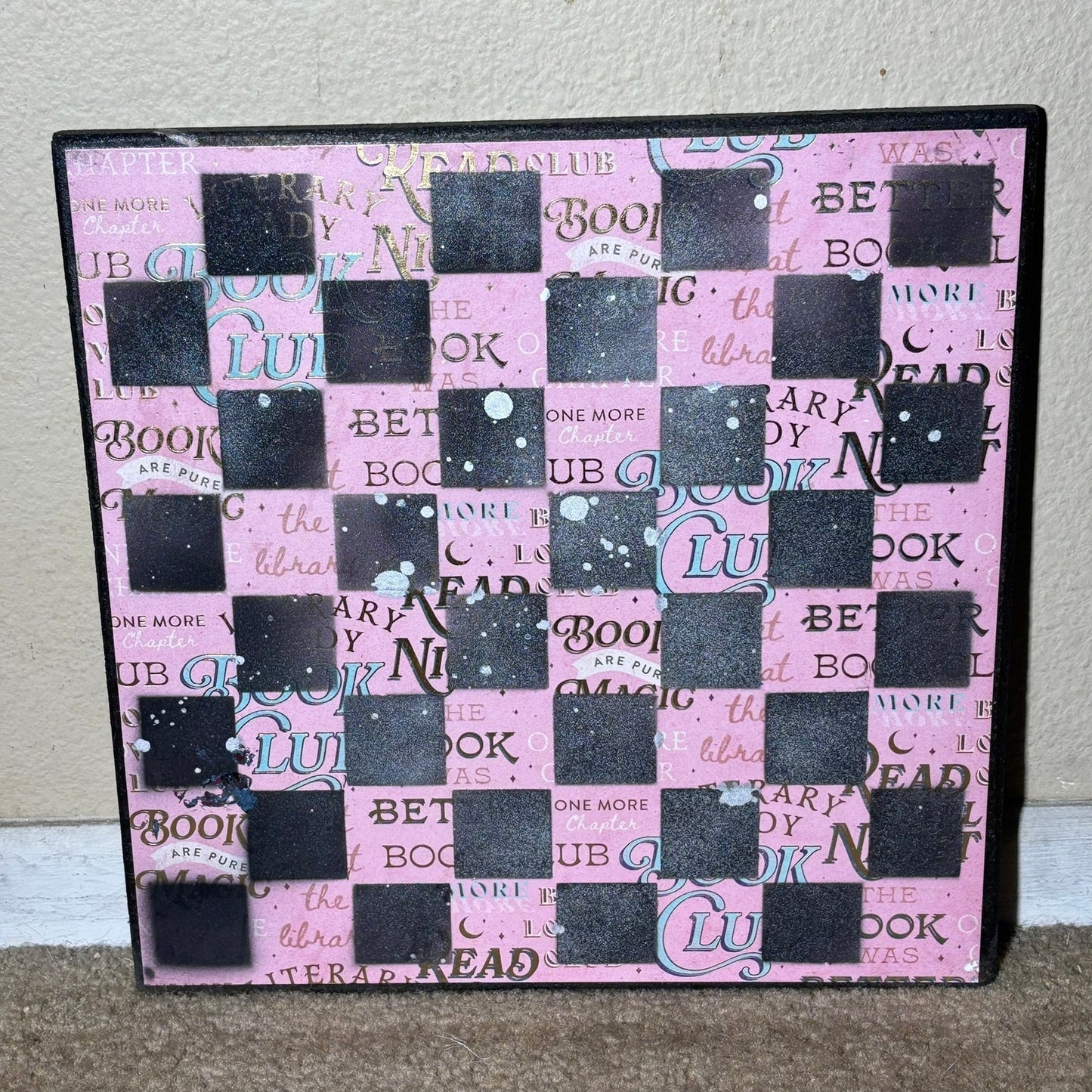 Pink Black Book Club - Scrapbook Chess Board