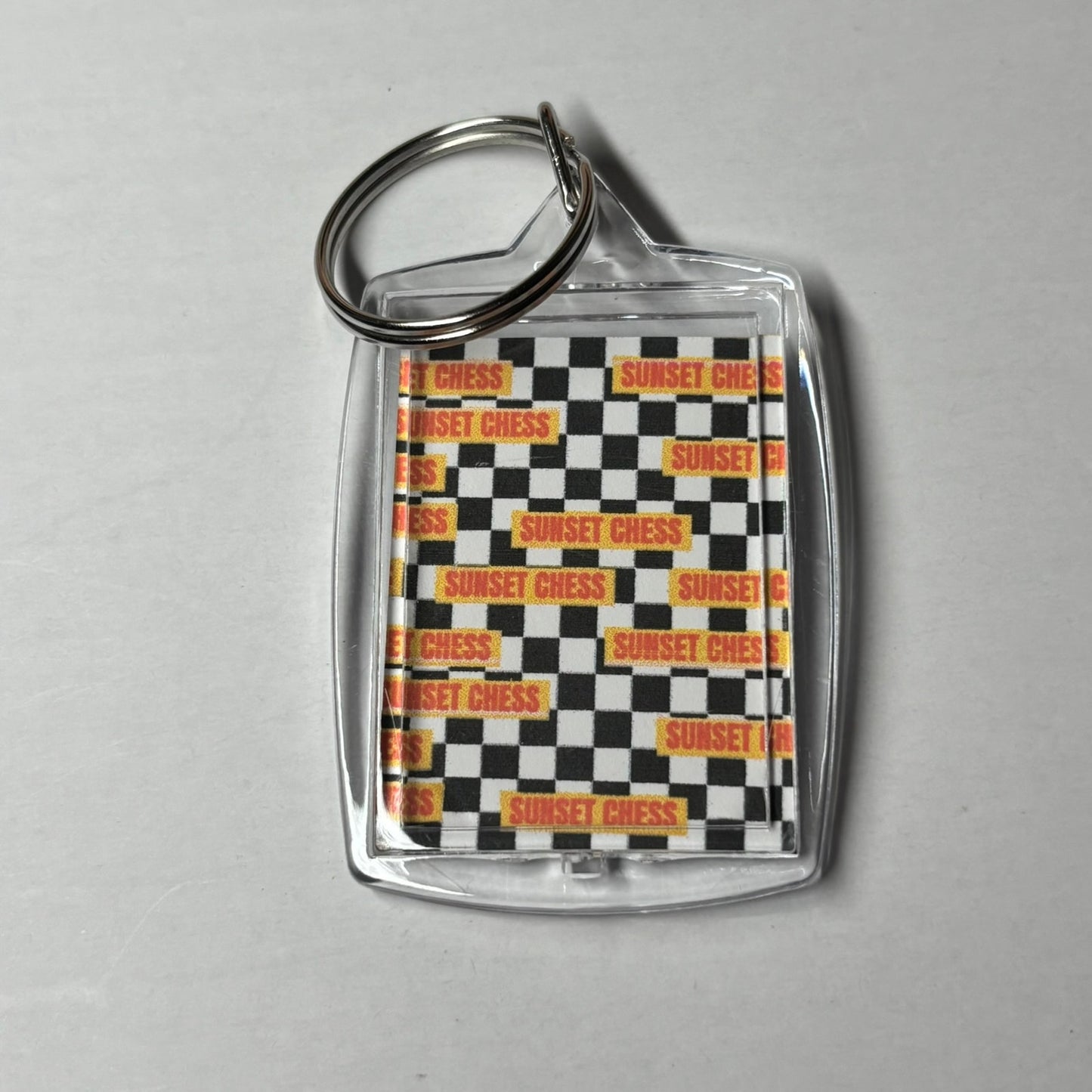 A Nice Day - Sunset Chess Photo Keychain