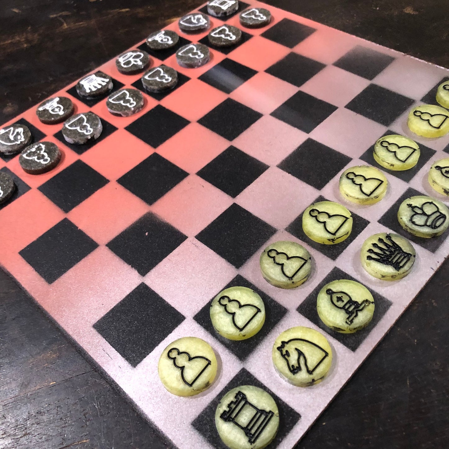 Orange Fade - Painted Chess Set