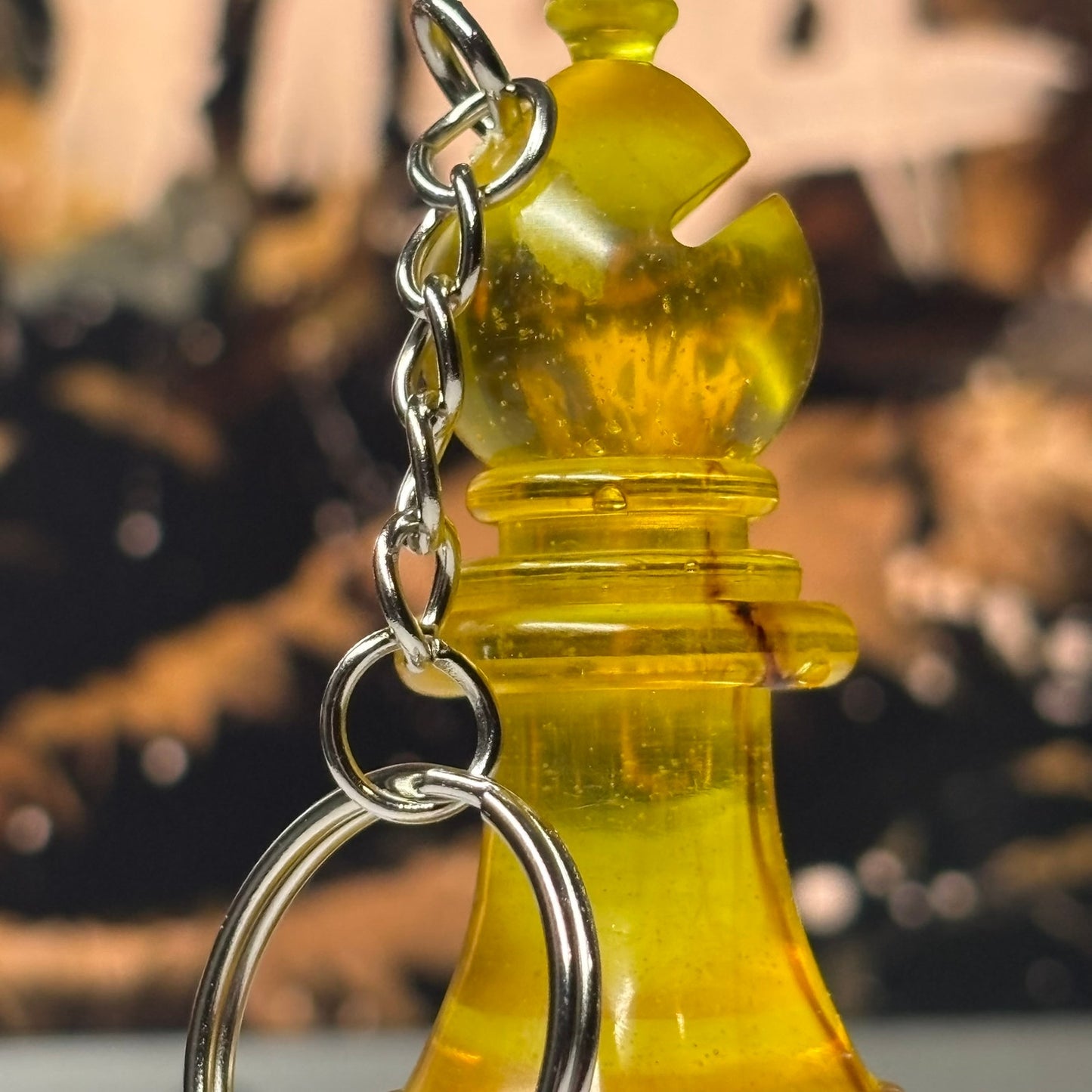 Translucent Yellow Bishop - Handmade Resin Keychain - Large Edition