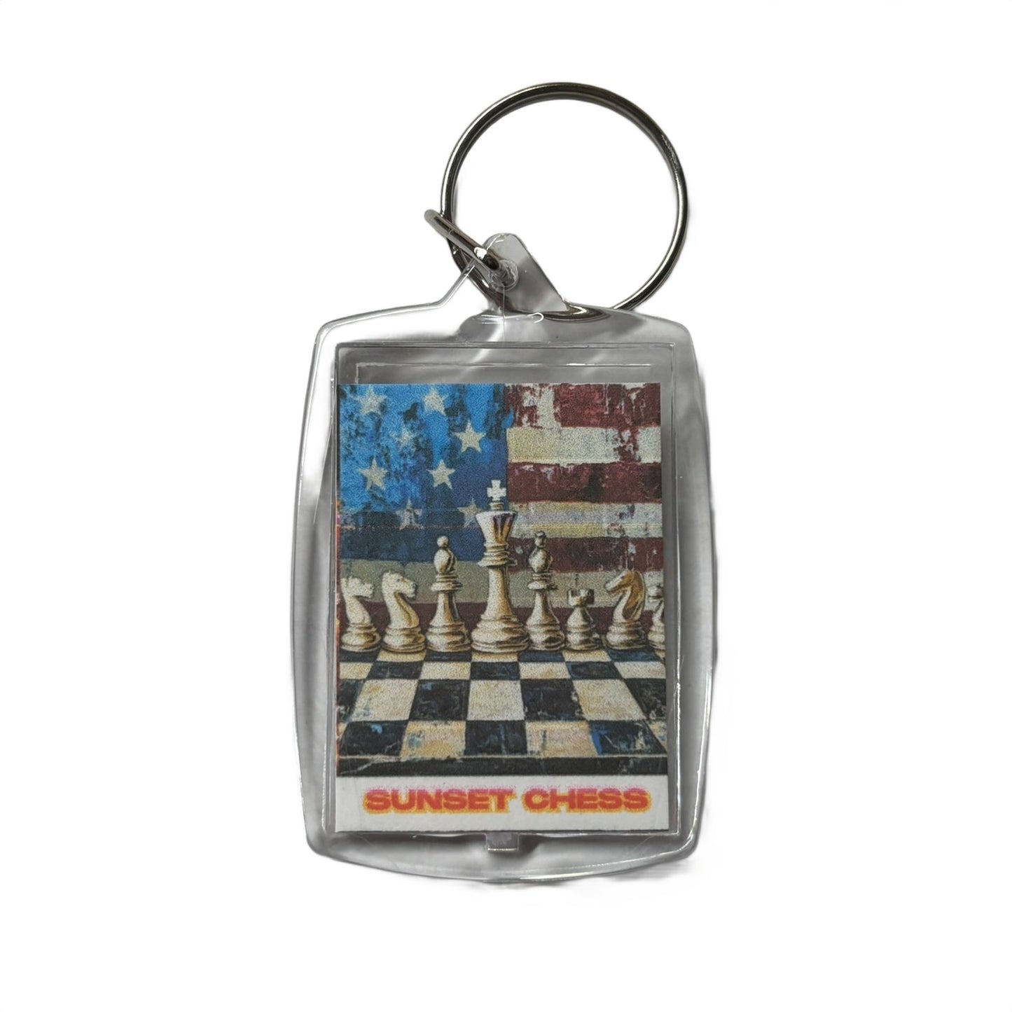 American Flag - Chess  Photo Keychain