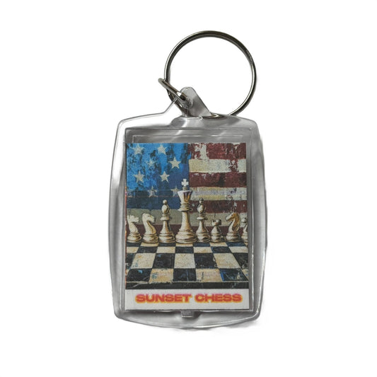 American Flag - Chess  Photo Keychain